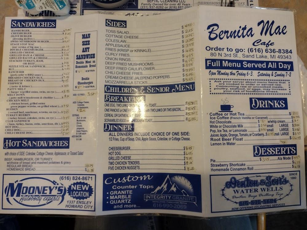 Bernita Mae Cafe Menu image 1